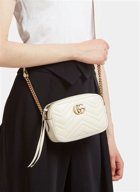 gucci mini marmont white|Gucci Marmont mini bag wallet.